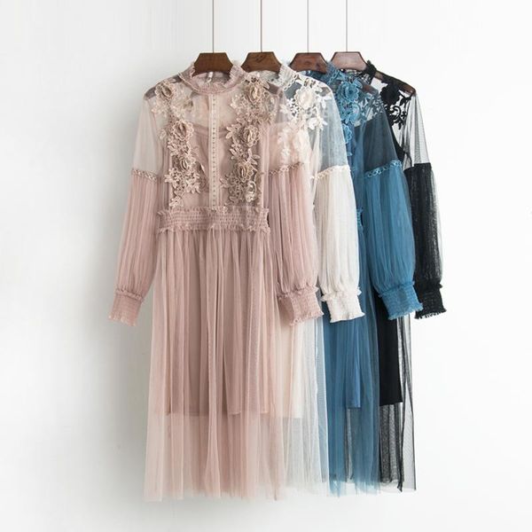 casual dresses amolapha women mesh 3d floral dress vintage lace stand collar lantern sleeve with tank elegant woman perspective, Black;gray
casual dresses amolapha women mesh 3d floral dress vintage lace stand collar lantern sleeve with tank elegant woman perspective, Black;gray