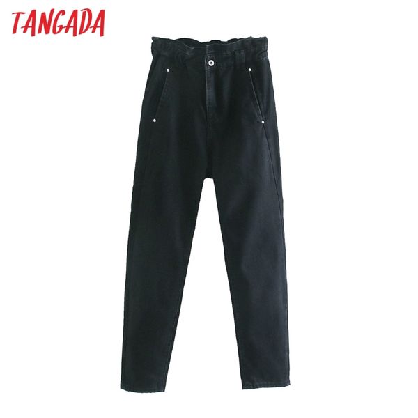 tangada 2021 fashion women loose harm jeans long trousers strethy waist pockets buttons female denim pants 4m61, Blue 
tangada 2021 fashion women loose harm jeans long trousers strethy waist pockets buttons female denim pants 4m61, Blue