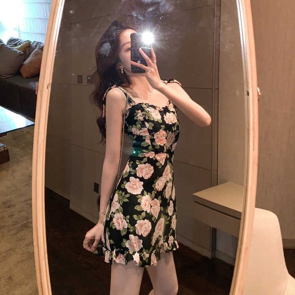 break tea french suspender drs floral skirt small women's 2021 summer mini frh waist, Black
break tea french suspender drs floral skirt small women's 2021 summer mini frh waist, Black