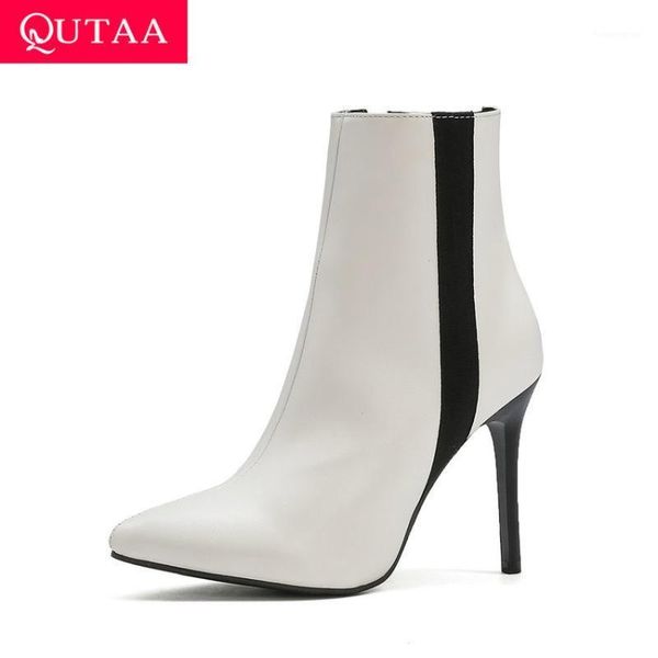 boots qutaa 2021 thin high heel autumn winter ankle pu leather ladies pumps zipper fashion pointed toe women shoes size 34-431, Black
boots qutaa 2021 thin high heel autumn winter ankle pu leather ladies pumps zipper fashion pointed toe women shoes size 34-431, Black