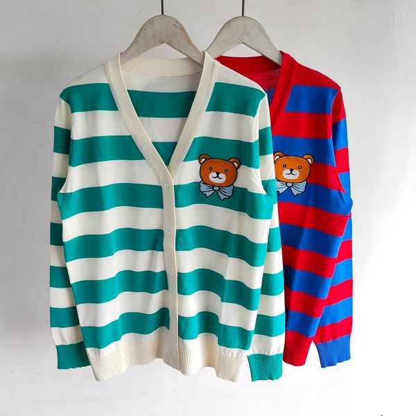 2021 Summer Brand Same Style Sweaters V Neck Long Sleeve Blue Red Women Clothes Sc, White;black