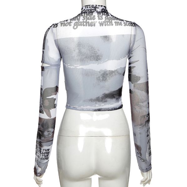 allneon y2k aesthetics transparents stand collar long sleeve cut out with rings e-girl letter print tie dye mesh t-shirts, White
allneon y2k aesthetics transparents stand collar long sleeve cut out with rings e-girl letter print tie dye mesh t-shirts, White