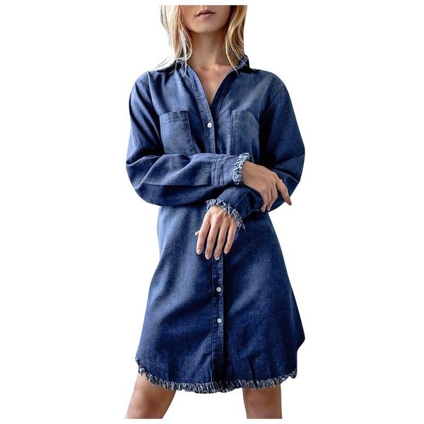 casual dresses fashion womens 2021 summer dress long sleeve cowboy shirt button t-short robe femme, Black;gray
casual dresses fashion womens 2021 summer dress long sleeve cowboy shirt button t-short robe femme, Black;gray