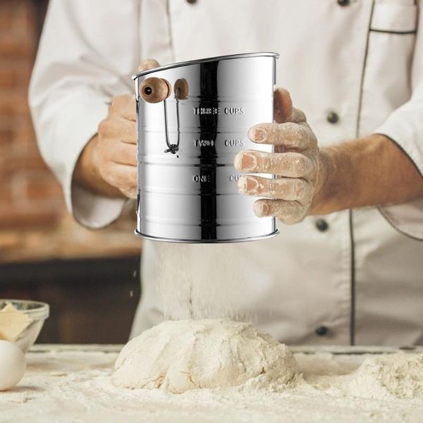 baking & pastry tools semi automatic hand held flour sieve cup single layer mesh screened powder strainer with scale sifter
baking & pastry tools semi automatic hand held flour sieve cup single layer mesh screened powder strainer with scale sifter