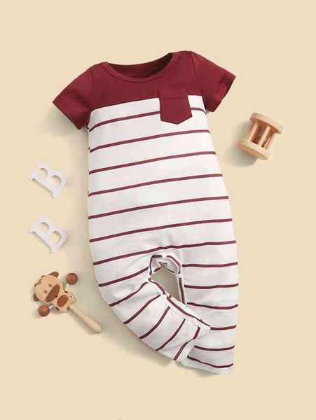 baby striped colorblock patched pocket jumpsuit she, Blue
baby striped colorblock patched pocket jumpsuit she, Blue