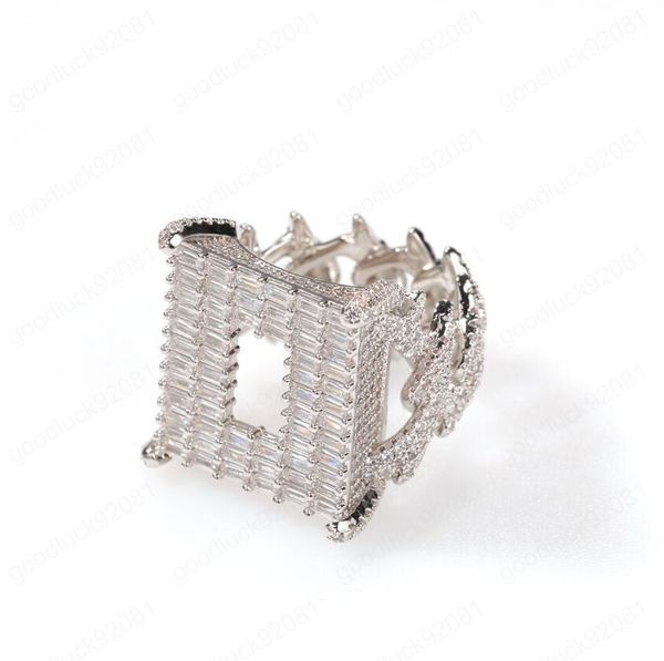 hip hop new square zirconium hollow back type men's ring ring high grade zircon geometric bling bling ring, Silver
hip hop new square zirconium hollow back type men's ring ring high grade zircon geometric bling bling ring, Silver