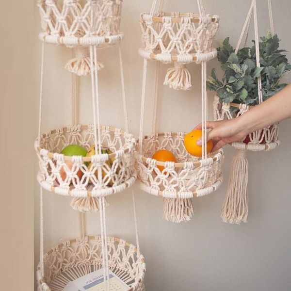 storage baskets hanging fruit basket 3 tier woven cotton rope wall kitchen produce organizer plant holder
storage baskets hanging fruit basket 3 tier woven cotton rope wall kitchen produce organizer plant holder