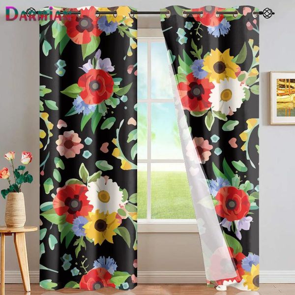 blackout window curtain bedroom home decor vintage flower printing black insulation and full light blocking drapes &
blackout window curtain bedroom home decor vintage flower printing black insulation and full light blocking drapes &