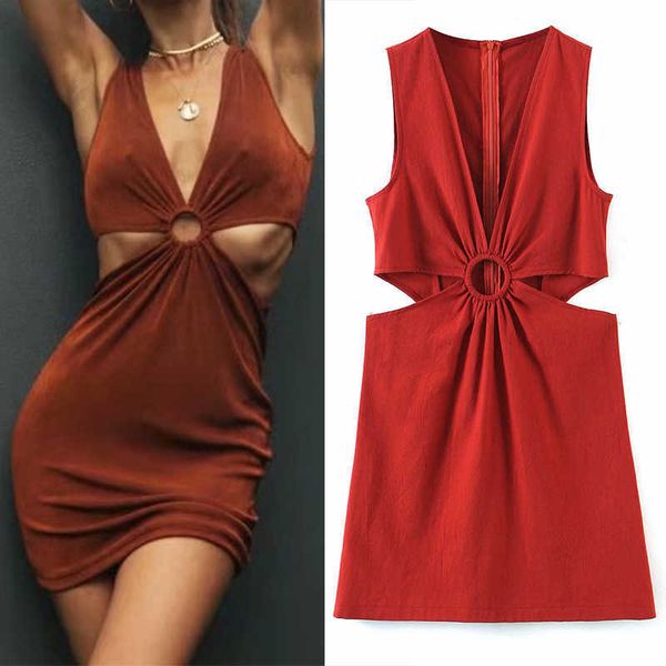 za summer women solid hollow out circle dress sleeveless tank female slim mini dress vestidos xqb6023 210603, Black;gray
za summer women solid hollow out circle dress sleeveless tank female slim mini dress vestidos xqb6023 210603, Black;gray
