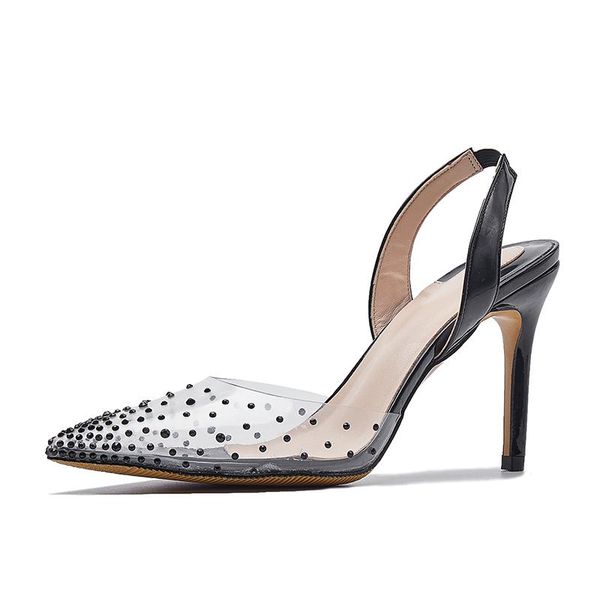 kmeioo fashion jewel shoes woman pointed toe high heels slingbacks pumps transparent back strap sandals dress, Black
kmeioo fashion jewel shoes woman pointed toe high heels slingbacks pumps transparent back strap sandals dress, Black