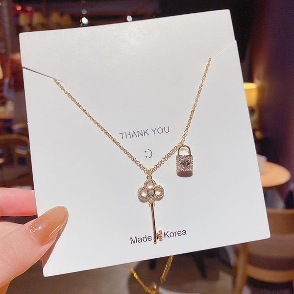 pendant necklaces mszmrz 2021 trend luxury lock key for women sweet elegant shiny zircon necklace fashion jewelry gifts, Silver
pendant necklaces mszmrz 2021 trend luxury lock key for women sweet elegant shiny zircon necklace fashion jewelry gifts, Silver