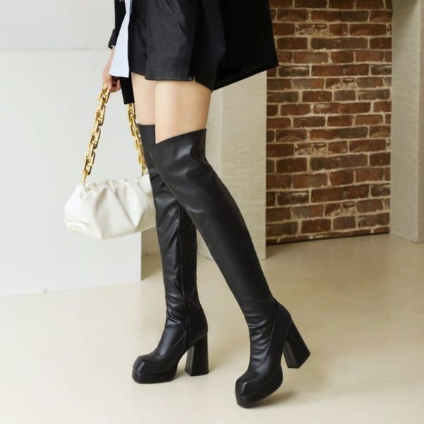 size 32-43 over knee boots for women 2022 winter warm shoes platform thick high heel long boot fashion female footwear, Black
size 32-43 over knee boots for women 2022 winter warm shoes platform thick high heel long boot fashion female footwear, Black