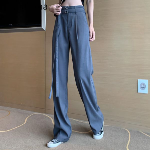 nomikuma high waist suit pants women solid color casual loose full length trousers chic office ladies straight pantalones 210514, Black;white
nomikuma high waist suit pants women solid color casual loose full length trousers chic office ladies straight pantalones 210514, Black;white