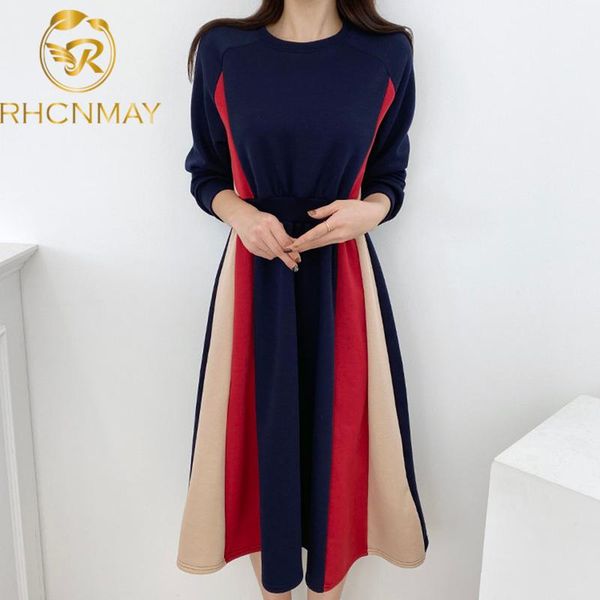 style in autumn and winter color contrast stitching long plush dress stretching belt slim waist casual dresses, Black;gray
style in autumn and winter color contrast stitching long plush dress stretching belt slim waist casual dresses, Black;gray