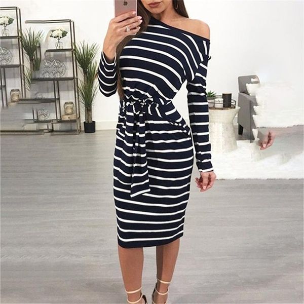 casual dresses women's long sleeve stripe party o neck bandage bodycon dress summer one shoulder knee length, Black;gray
casual dresses women's long sleeve stripe party o neck bandage bodycon dress summer one shoulder knee length, Black;gray