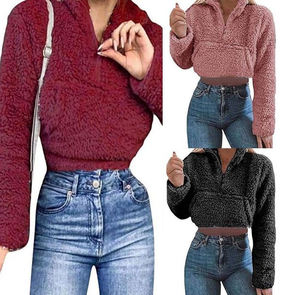 women's jackets women casual faux fur sweatshirts warm fluffy long sleeve hoodies sweatshirt autumn winter pocket solid crop pullover, Black;brown
women's jackets women casual faux fur sweatshirts warm fluffy long sleeve hoodies sweatshirt autumn winter pocket solid crop pullover, Black;brown