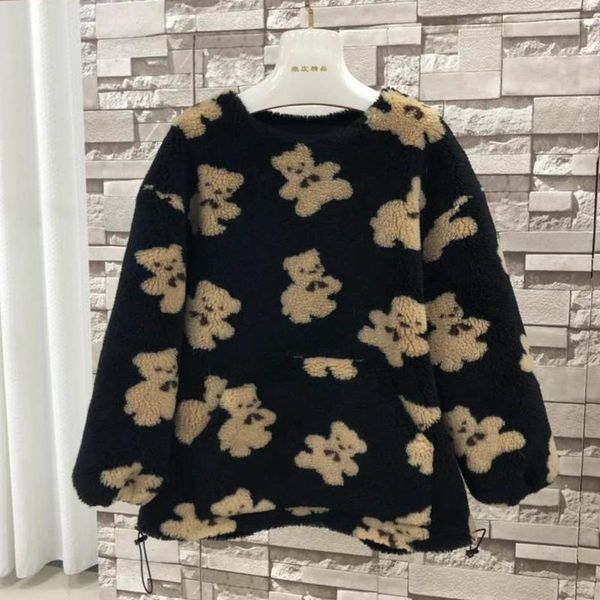 women's fur & faux women coat winter and autumn 2021 arrival real sheep wool jacket o-neck warm clothes pocket bear pattern plus size, Black
women's fur & faux women coat winter and autumn 2021 arrival real sheep wool jacket o-neck warm clothes pocket bear pattern plus size, Black