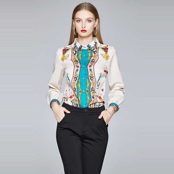 summer elegant women flower print long sleeve shirt turn-down collar blouses female casual shirt 210531, White
summer elegant women flower print long sleeve shirt turn-down collar blouses female casual shirt 210531, White
