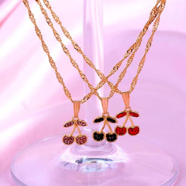 multicolor shiny crystal cherry pendant necklaces for women trendy cute fruit clavicle chain simple jewelry sweet gift, Silver
multicolor shiny crystal cherry pendant necklaces for women trendy cute fruit clavicle chain simple jewelry sweet gift, Silver