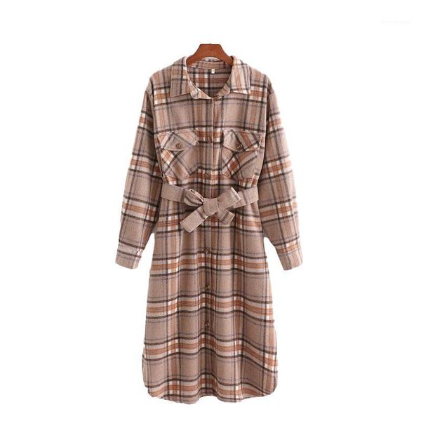 women's wool & blends vintage woman loose camel plaid sashes long woolen coats autumn-winter fashion ladies soft jacket female oversiz, Black
women's wool & blends vintage woman loose camel plaid sashes long woolen coats autumn-winter fashion ladies soft jacket female oversiz, Black