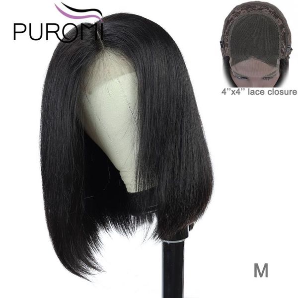 puromi straight short bob wig 4x4 closure lace human hair brazilian no-remy prepluck 150% density for black women wigs, Black;brown
puromi straight short bob wig 4x4 closure lace human hair brazilian no-remy prepluck 150% density for black women wigs, Black;brown