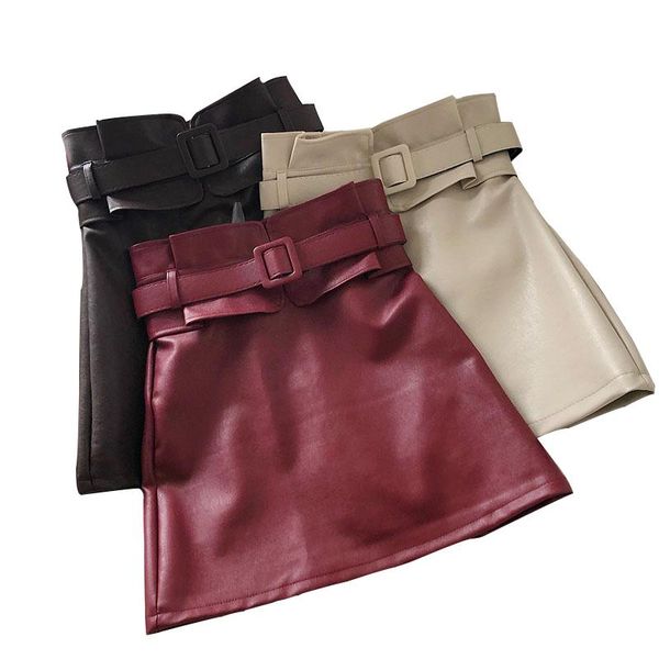 skirts pu leather autumn winter high waist a-line package hip mini blet female 2021 fashion slim office wear, Black
skirts pu leather autumn winter high waist a-line package hip mini blet female 2021 fashion slim office wear, Black