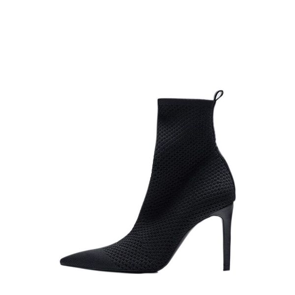 boots for 2021 women's shoes modern all-match point toe super lady elastic knitted ankle sock office lad, Black
boots for 2021 women's shoes modern all-match point toe super lady elastic knitted ankle sock office lad, Black