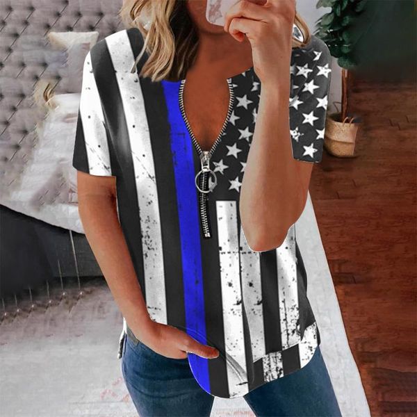 women's t-shirt women national flag printed t-shirts casual zipper short sleeves tees v-neck basic loose femme camisetas de mujer, White
women's t-shirt women national flag printed t-shirts casual zipper short sleeves tees v-neck basic loose femme camisetas de mujer, White