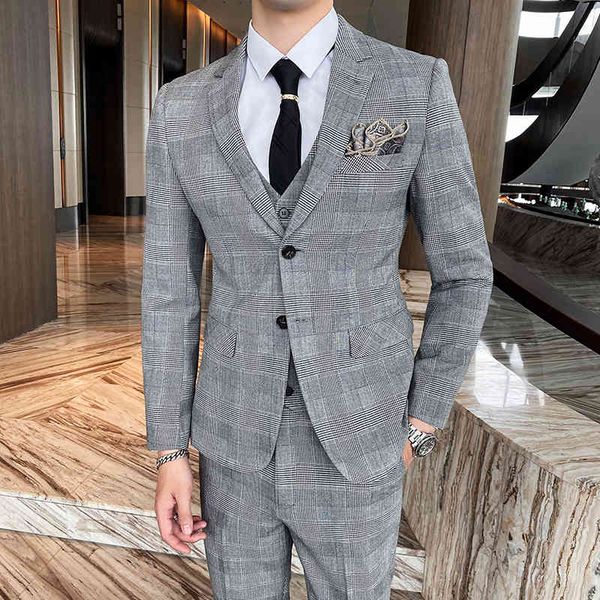 men's suits & blazers formal suit ensemble (jacket + pants), plaid engagement blazer, style, casual business three pieces, n44c, White;black
men's suits & blazers formal suit ensemble (jacket + pants), plaid engagement blazer, style, casual business three pieces, n44c, White;black