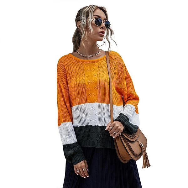 women's sweaters three stitching casual sweater women loose round neck all-match, White;black
women's sweaters three stitching casual sweater women loose round neck all-match, White;black