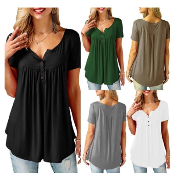 kayotuas women t-shirt casual short sleeve loose solid color button pleated v-neck female pullover summer clothes 210522, White
kayotuas women t-shirt casual short sleeve loose solid color button pleated v-neck female pullover summer clothes 210522, White