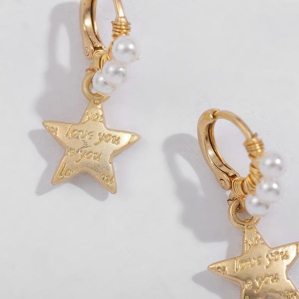 hoop & huggie allme vintage letter print star earrings for women gold color metallic geometric pearls beaded hanging earring brincos, Golden;silver
hoop & huggie allme vintage letter print star earrings for women gold color metallic geometric pearls beaded hanging earring brincos, Golden;silver