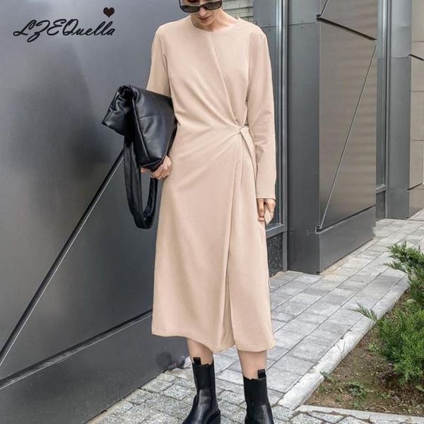 casual dresses lzequella women solid o neck sashes knitted long dress high waist office lady spring autumn female vestidos nz2782, Black;gray
casual dresses lzequella women solid o neck sashes knitted long dress high waist office lady spring autumn female vestidos nz2782, Black;gray