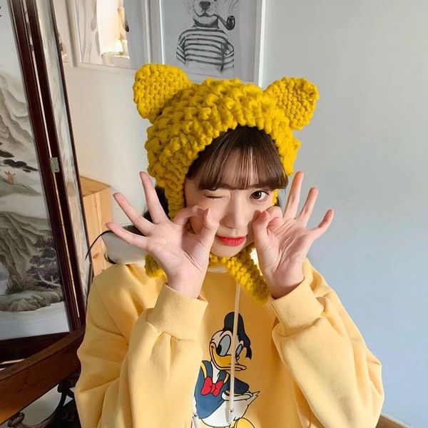 wide brim hats cat's ear knitted wool hat lady's sweet korean version student's warm headset tide, Blue;gray
wide brim hats cat's ear knitted wool hat lady's sweet korean version student's warm headset tide, Blue;gray