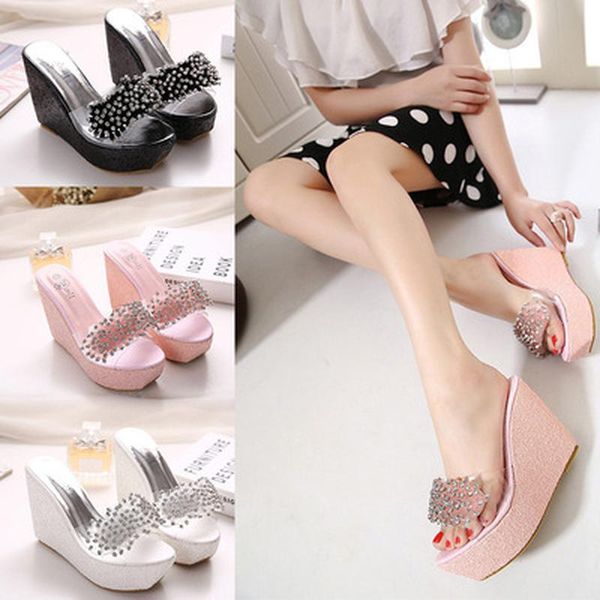 sandals 2021 sweet pink crystal transparent platform women summer shoes glitter thick high heels ladies wedges sandalias, Black
sandals 2021 sweet pink crystal transparent platform women summer shoes glitter thick high heels ladies wedges sandalias, Black