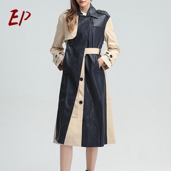 women's trench coats ep 2021 windbreaker single breasted irregular coat for women korean version winter removable patchwork fabric leat, Tan;black
women's trench coats ep 2021 windbreaker single breasted irregular coat for women korean version winter removable patchwork fabric leat, Tan;black