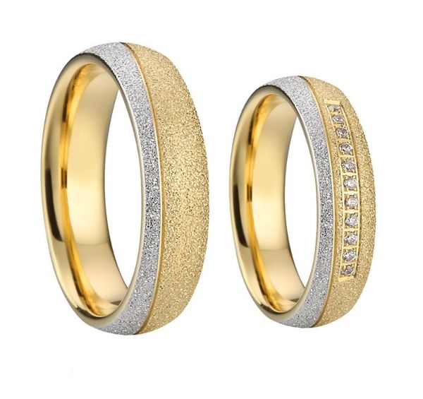 cluster rings 1 pair western couple wedding 18k gold emery plated lover's alliance titanium jewelry finger ring marriage, Golden;silver
cluster rings 1 pair western couple wedding 18k gold emery plated lover's alliance titanium jewelry finger ring marriage, Golden;silver