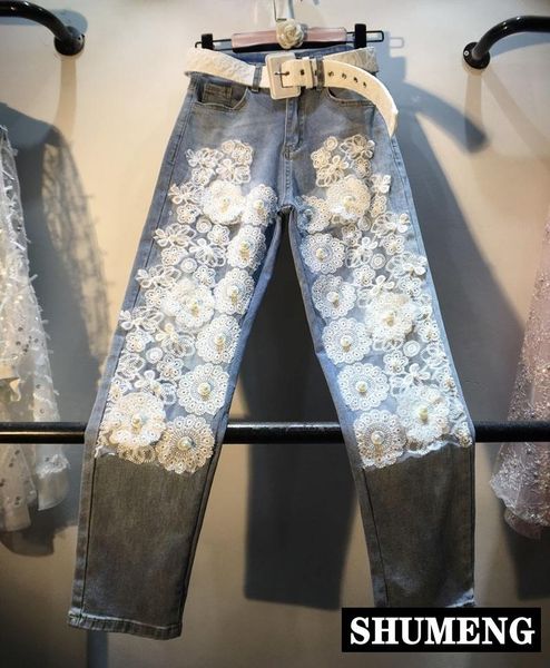 women's jeans european lace floral for women 2021 summer stitching flowers beaded high waist stretch straight pants, Blue
women's jeans european lace floral for women 2021 summer stitching flowers beaded high waist stretch straight pants, Blue