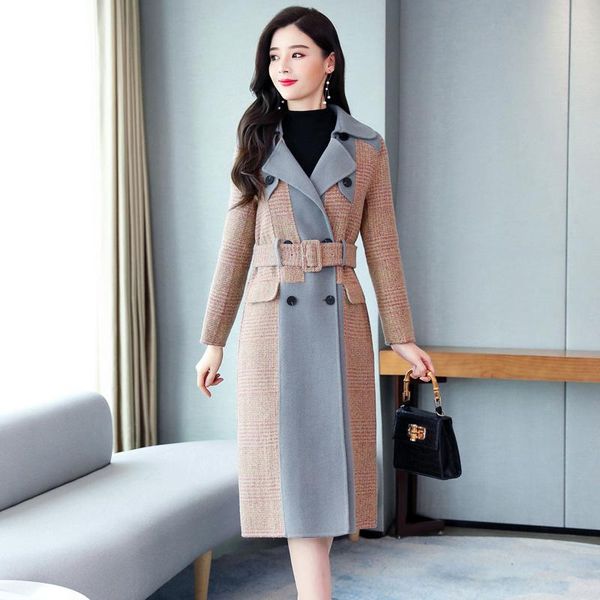 women's wool & blends woolen coat female autumn winter luxury clothes women long sleeve splice lattice coats korea slim tide, Black
women's wool & blends woolen coat female autumn winter luxury clothes women long sleeve splice lattice coats korea slim tide, Black