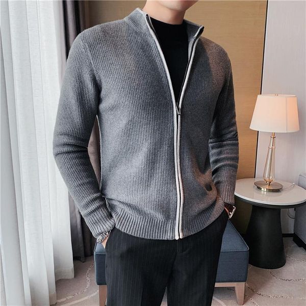 men's sweaters autumn winter casual sweater cardigan fashion stand collar zip knitted jackets business social sweatercoat male clothing, White;black
men's sweaters autumn winter casual sweater cardigan fashion stand collar zip knitted jackets business social sweatercoat male clothing, White;black