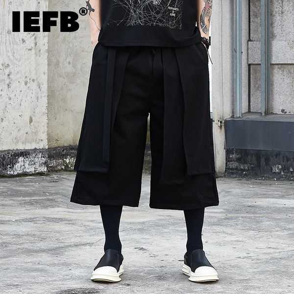 men's pants iefb /men's wear patchwork design black wide leg for male 2021 autumn elastic waist casual calf-length 9y2502
men's pants iefb /men's wear patchwork design black wide leg for male 2021 autumn elastic waist casual calf-length 9y2502