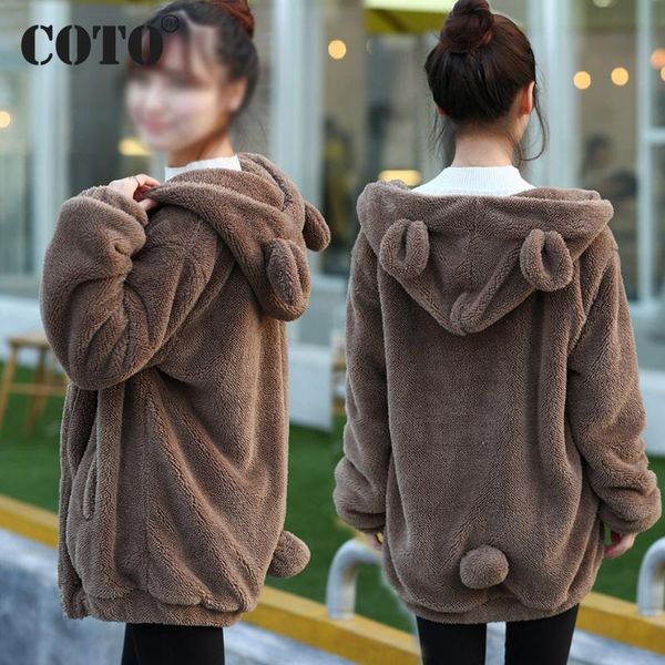 women's jackets autumn and winter cute little bear jacket thick warm plush coat plus velvet outwear sweatshirt female, Black;brown
women's jackets autumn and winter cute little bear jacket thick warm plush coat plus velvet outwear sweatshirt female, Black;brown