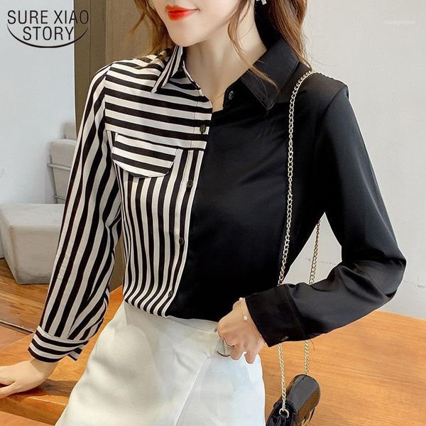 korean long sleeve women's shirts striped spilcing lapel blouse women early autumn fashion female mujer 11703 blouses &, White
korean long sleeve women's shirts striped spilcing lapel blouse women early autumn fashion female mujer 11703 blouses &, White