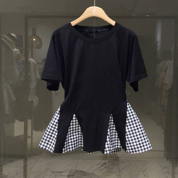 korean fashion plaid patchwork solid t shirts women summer short sleeve ladies simple o-neck tees woman 210514, White
korean fashion plaid patchwork solid t shirts women summer short sleeve ladies simple o-neck tees woman 210514, White