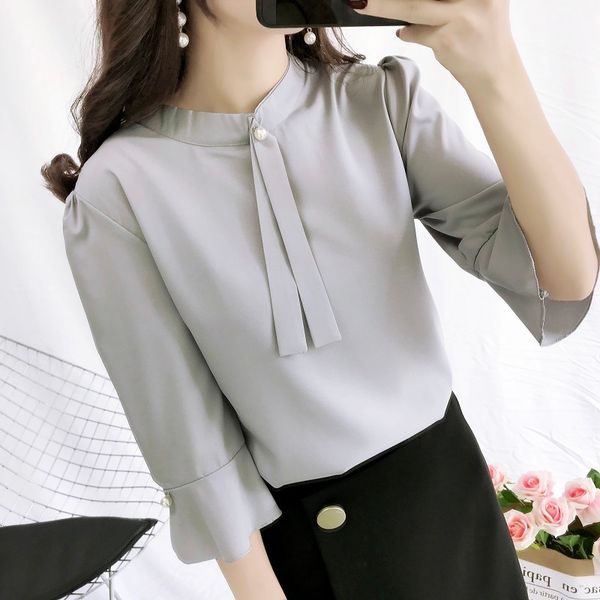 women chiffon blouse summer fashion female short sleeve casual soild thin shirt white blouses pullover 210423
women chiffon blouse summer fashion female short sleeve casual soild thin shirt white blouses pullover 210423