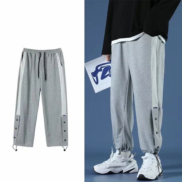 qnpqyx autumn men joggers sweatpants solid color sports pants men trendy loose straight leg multi-button beamed casual trousers, Black
qnpqyx autumn men joggers sweatpants solid color sports pants men trendy loose straight leg multi-button beamed casual trousers, Black
