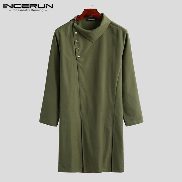 men's casual shirts incerun fashion muslim kaftan robes men solid color long sleeve clothing vintage loose kurtas blouse, White;black
men's casual shirts incerun fashion muslim kaftan robes men solid color long sleeve clothing vintage loose kurtas blouse, White;black