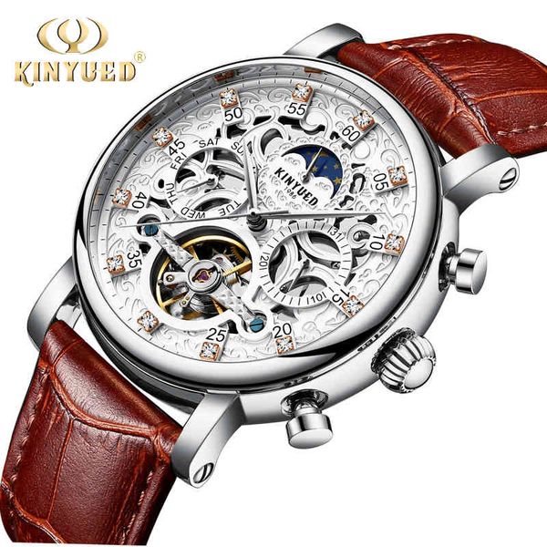 kinyued skeleton automatic watch men sun moon phase waterproof mens tourbillon mechanical watches brand luxury wristwatches, Silver
kinyued skeleton automatic watch men sun moon phase waterproof mens tourbillon mechanical watches brand luxury wristwatches, Silver