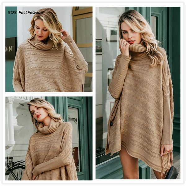 women's sweaters sos shop turtlneck knitted women poncho cloak sweater bat sleeve autumn winter female pullover side split capes, White;black
women's sweaters sos shop turtlneck knitted women poncho cloak sweater bat sleeve autumn winter female pullover side split capes, White;black