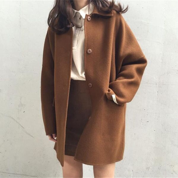 women's jackets autumn jacket mid-length loose turndown collar korean fashion ladies coat casual college minimalist style female outwea, Black;brown
women's jackets autumn jacket mid-length loose turndown collar korean fashion ladies coat casual college minimalist style female outwea, Black;brown